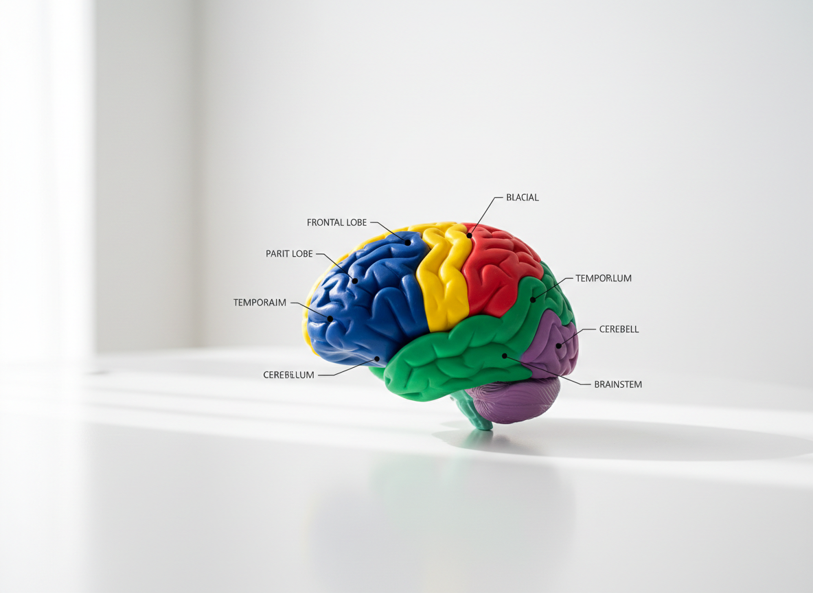 Neuroscience – colorful anatomical brain model